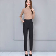 Load image into Gallery viewer, Office Lady Harem Pants Sweet High Waist Slim Elastic Waist Pockets Casual harajuku Trousers pantalon femme  Pants Women F2