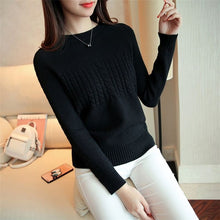 Load image into Gallery viewer, 2019 Autumn Winter Knitted Sweater Women Women Sweaters And Pullovers Female Crochet Jumper Pull Femme Black White