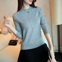 Load image into Gallery viewer, 2019 Autumn Winter Knitted Sweater Women Women Sweaters And Pullovers Female Crochet Jumper Pull Femme Black White