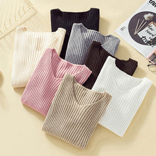 Load image into Gallery viewer, Pullover Knit Sweater Women 2019 Winter Clothes Women Jumper V Neck Soft Rib Knitted Winter Tops Knitwear Pull Femme Sweaters