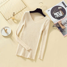 Load image into Gallery viewer, Pullover Knit Sweater Women 2019 Winter Clothes Women Jumper V Neck Soft Rib Knitted Winter Tops Knitwear Pull Femme Sweaters