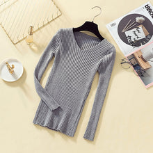 Load image into Gallery viewer, Pullover Knit Sweater Women 2019 Winter Clothes Women Jumper V Neck Soft Rib Knitted Winter Tops Knitwear Pull Femme Sweaters