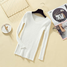 Load image into Gallery viewer, Pullover Knit Sweater Women 2019 Winter Clothes Women Jumper V Neck Soft Rib Knitted Winter Tops Knitwear Pull Femme Sweaters
