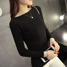 Load image into Gallery viewer, Autumn Winter Knitted Sweater Women 2019 Casual Long Sleeve Pullover Sweaters Korean Style Slim White Knitwear Pull Femme