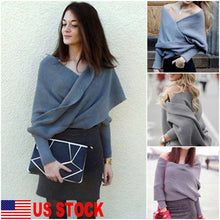 Load image into Gallery viewer, Autumn Women Long Sleeve Loose Knitted Wrap Knitwear Scarf arrival Sweaters Tops For Women Pullover Jumper Pull Femme Truien