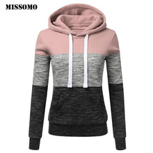 Load image into Gallery viewer, MISSOM Fashion womens hoodies Sweatshirts Casual Hoodies Sweatshirt Patchwork Ladies Hooded Blouse Pullove sweat femme capuche