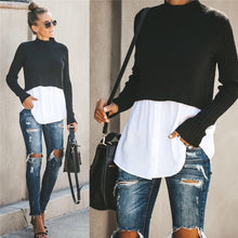 Load image into Gallery viewer, O-Neck Black Solid Pullover Sweater Woman 2019 New Autumn Winter Long Sleeve Sweaters Shirt Women Tops Pull Hiver Femme Clothes