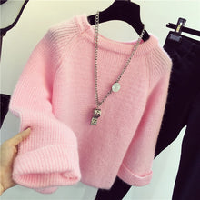 Load image into Gallery viewer, Winter New Shining Fluffy Soft Mohair Warm Sweater For Women Sweaters Pullovers Pull Femme Tricot Jersey Tops Jumper