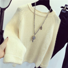 Load image into Gallery viewer, Winter New Shining Fluffy Soft Mohair Warm Sweater For Women Sweaters Pullovers Pull Femme Tricot Jersey Tops Jumper