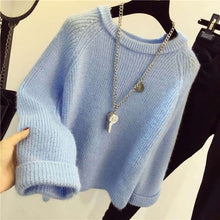 Load image into Gallery viewer, Winter New Shining Fluffy Soft Mohair Warm Sweater For Women Sweaters Pullovers Pull Femme Tricot Jersey Tops Jumper