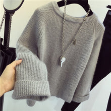 Load image into Gallery viewer, Winter New Shining Fluffy Soft Mohair Warm Sweater For Women Sweaters Pullovers Pull Femme Tricot Jersey Tops Jumper