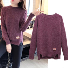Load image into Gallery viewer, 2018 Women Sweaters And Pullovers Autumn Winter Long Sleeve Pull Femme Solid Pullover Female Casual Knitted Sweater NS3996