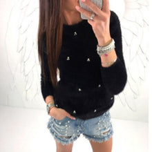 Load image into Gallery viewer, Autumn Winter Sweater Women Pullovers Bead Plush Knitted Sweater Female Pull Femme Hiver Jersey Mujer