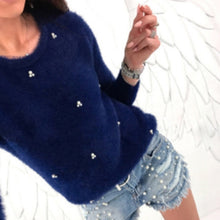 Load image into Gallery viewer, Autumn Winter Sweater Women Pullovers Bead Plush Knitted Sweater Female Pull Femme Hiver Jersey Mujer