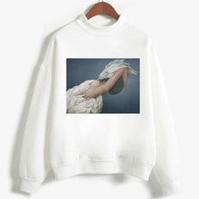 Load image into Gallery viewer, Fashion Long Sleeve Streetwear Womens Clothes Tops Harajuku Aesthetics Hoodies Sexy Flowers Feather Print Long Sleeve Sweatshirt