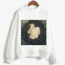 Load image into Gallery viewer, Fashion Long Sleeve Streetwear Womens Clothes Tops Harajuku Aesthetics Hoodies Sexy Flowers Feather Print Long Sleeve Sweatshirt