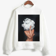 Load image into Gallery viewer, Fashion Long Sleeve Streetwear Womens Clothes Tops Harajuku Aesthetics Hoodies Sexy Flowers Feather Print Long Sleeve Sweatshirt