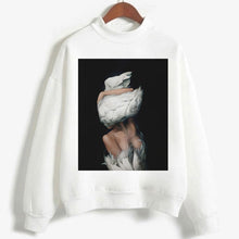 Load image into Gallery viewer, Fashion Long Sleeve Streetwear Womens Clothes Tops Harajuku Aesthetics Hoodies Sexy Flowers Feather Print Long Sleeve Sweatshirt