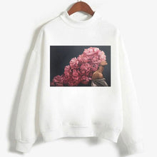 Load image into Gallery viewer, Fashion Long Sleeve Streetwear Womens Clothes Tops Harajuku Aesthetics Hoodies Sexy Flowers Feather Print Long Sleeve Sweatshirt