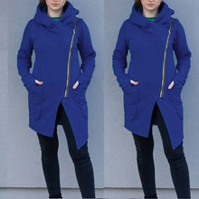 Load image into Gallery viewer, Women Winter Zipper Blouse Hoodie Hooded Sweatshirt Coat Jacket Outwear Sweat à capuche femme zippé hiver