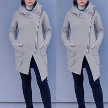 Load image into Gallery viewer, Women Winter Zipper Blouse Hoodie Hooded Sweatshirt Coat Jacket Outwear Sweat à capuche femme zippé hiver