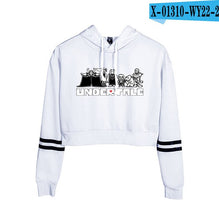 Load image into Gallery viewer, Undertale Sans Women Crop Top Harajuku Sweatshirt Female Pattern Cartoon Long Sleeve Pullover Sweat Capuche Polerones Mujer 2019