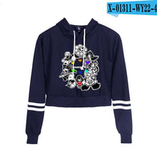 Load image into Gallery viewer, Undertale Sans Women Crop Top Harajuku Sweatshirt Female Pattern Cartoon Long Sleeve Pullover Sweat Capuche Polerones Mujer 2019
