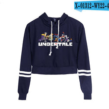 Load image into Gallery viewer, Undertale Sans Women Crop Top Harajuku Sweatshirt Female Pattern Cartoon Long Sleeve Pullover Sweat Capuche Polerones Mujer 2019