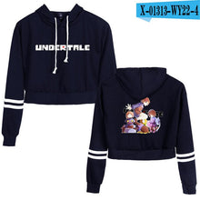 Load image into Gallery viewer, Undertale Sans Women Crop Top Harajuku Sweatshirt Female Pattern Cartoon Long Sleeve Pullover Sweat Capuche Polerones Mujer 2019