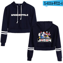 Load image into Gallery viewer, Undertale Sans Women Crop Top Harajuku Sweatshirt Female Pattern Cartoon Long Sleeve Pullover Sweat Capuche Polerones Mujer 2019