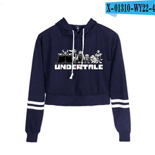 Load image into Gallery viewer, Undertale Sans Women Crop Top Harajuku Sweatshirt Female Pattern Cartoon Long Sleeve Pullover Sweat Capuche Polerones Mujer 2019