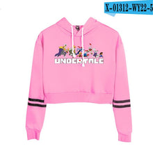 Load image into Gallery viewer, Undertale Sans Women Crop Top Harajuku Sweatshirt Female Pattern Cartoon Long Sleeve Pullover Sweat Capuche Polerones Mujer 2019