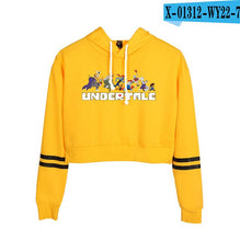 Load image into Gallery viewer, Undertale Sans Women Crop Top Harajuku Sweatshirt Female Pattern Cartoon Long Sleeve Pullover Sweat Capuche Polerones Mujer 2019