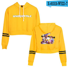 Load image into Gallery viewer, Undertale Sans Women Crop Top Harajuku Sweatshirt Female Pattern Cartoon Long Sleeve Pullover Sweat Capuche Polerones Mujer 2019