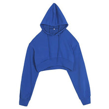 Load image into Gallery viewer, Womens Hooded Hoodies Crop Top Autumn Long Sleeve Casual Loose Pullovers Streetwear Short Punk Sweatshirt Sweat Femme Capuche