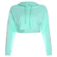 Load image into Gallery viewer, Iamhotty Sweat Femme Capuche Womens Hooded Hoodies Letter Print Blue Pullover Hoodie Streetwear Long Sleeve Oversized Sweatshirt