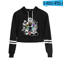 Load image into Gallery viewer, Undertale Sans Women Crop Tops Harajuku Sweatshirt Female Pattern Print Long Sleeve Pullover Sweat Capuche Polerones Mujer 2019