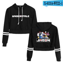 Load image into Gallery viewer, Undertale Sans Women Crop Tops Harajuku Sweatshirt Female Pattern Print Long Sleeve Pullover Sweat Capuche Polerones Mujer 2019