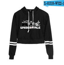 Load image into Gallery viewer, Undertale Sans Women Crop Tops Harajuku Sweatshirt Female Pattern Print Long Sleeve Pullover Sweat Capuche Polerones Mujer 2019