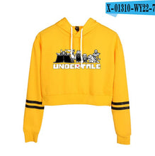 Load image into Gallery viewer, Undertale Sans Women Crop Tops Harajuku Sweatshirt Female Pattern Print Long Sleeve Pullover Sweat Capuche Polerones Mujer 2019