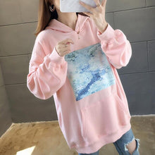 Load image into Gallery viewer, GUUZYUVIZ Winter Sudadera Mujer Pink Korean Oversized Print Hoodies Sweatshirt Women Plus Size Harajuk Sweat A Capuche Femme