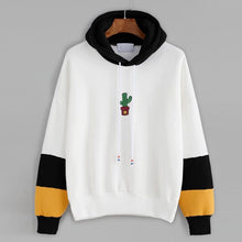 Load image into Gallery viewer, Womens Long Sleeve Cactus Print Hoodie Sweatshirt Color matching Hooded Pullover Tops Blouse Sweat A Capuche