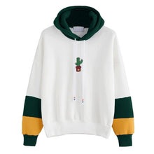 Load image into Gallery viewer, Womens Long Sleeve Cactus Print Hoodie Sweatshirt Color matching Hooded Pullover Tops Blouse Sweat A Capuche