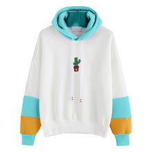 Load image into Gallery viewer, Womens Long Sleeve Cactus Print Hoodie Sweatshirt Color matching Hooded Pullover Tops Blouse Sweat A Capuche