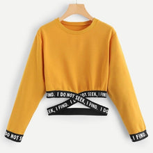 Load image into Gallery viewer, Autumn Women Crop Hoodie Letters Printing Long Sleeve Sweatshirt Short Pullover Tops Streetwear Women Sweat A Capuche Femme 2019