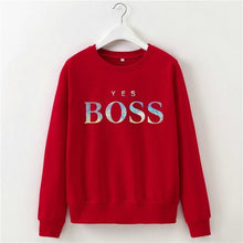 Load image into Gallery viewer, 2019 Autumn Winter Clothes Sweatshirt Women YES BOSS Letter Sweat Femme Capuche Bluza Damska Bluzy Damskie Busos Para Mujer
