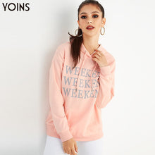 Load image into Gallery viewer, YOINS 2019 Autumn Winter Women Hoodies And Sweatshirts Cotton Letter Drawstring Pockets Casual Pullover Pink sweat a capuche
