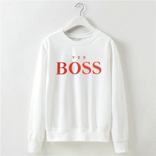 Load image into Gallery viewer, 2019 Autumn Winter Clothes Sweatshirt Women YES BOSS Letter Sweat Femme Capuche Bluza Damska Bluzy Damskie Busos Para Mujer