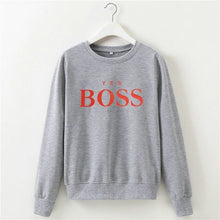 Load image into Gallery viewer, 2019 Autumn Winter Clothes Sweatshirt Women YES BOSS Letter Sweat Femme Capuche Bluza Damska Bluzy Damskie Busos Para Mujer
