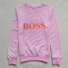 Load image into Gallery viewer, 2019 Autumn Winter Clothes Sweatshirt Women YES BOSS Letter Sweat Femme Capuche Bluza Damska Bluzy Damskie Busos Para Mujer